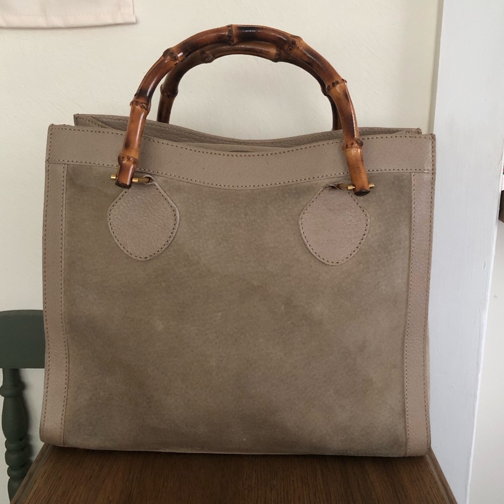 Gucci | Vtg Diana Camel Suede Vintage Bamboo Satchel